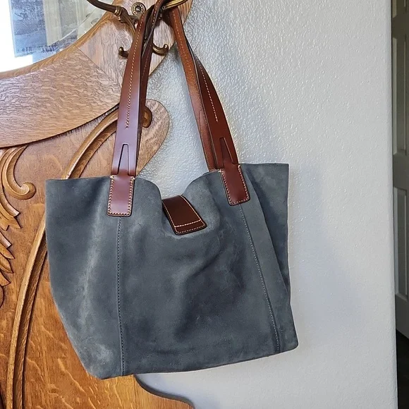 Dooney & Bourke Hunter Green Suede and Leather tote - Picture 7 of 16